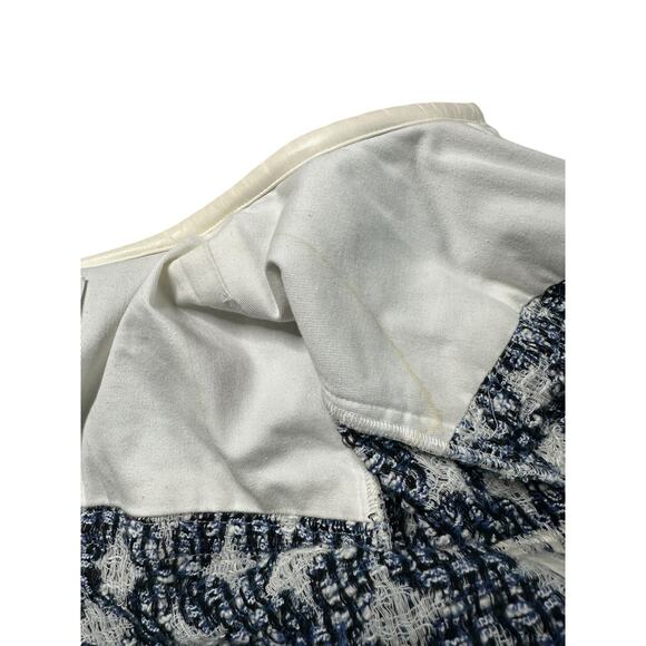 IRO Handi Jacket Blue White Geometric Tweed Women's Size 38 FLAWED PLEASE READ - Picture 13 of 15